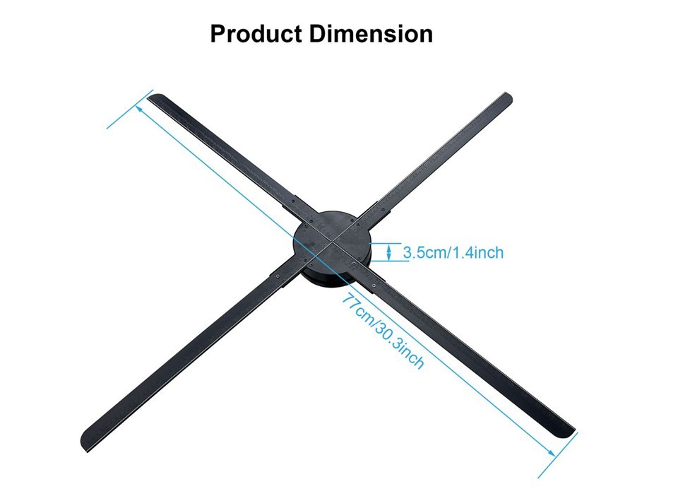 3D Spinning LED Holographic Fan Projector